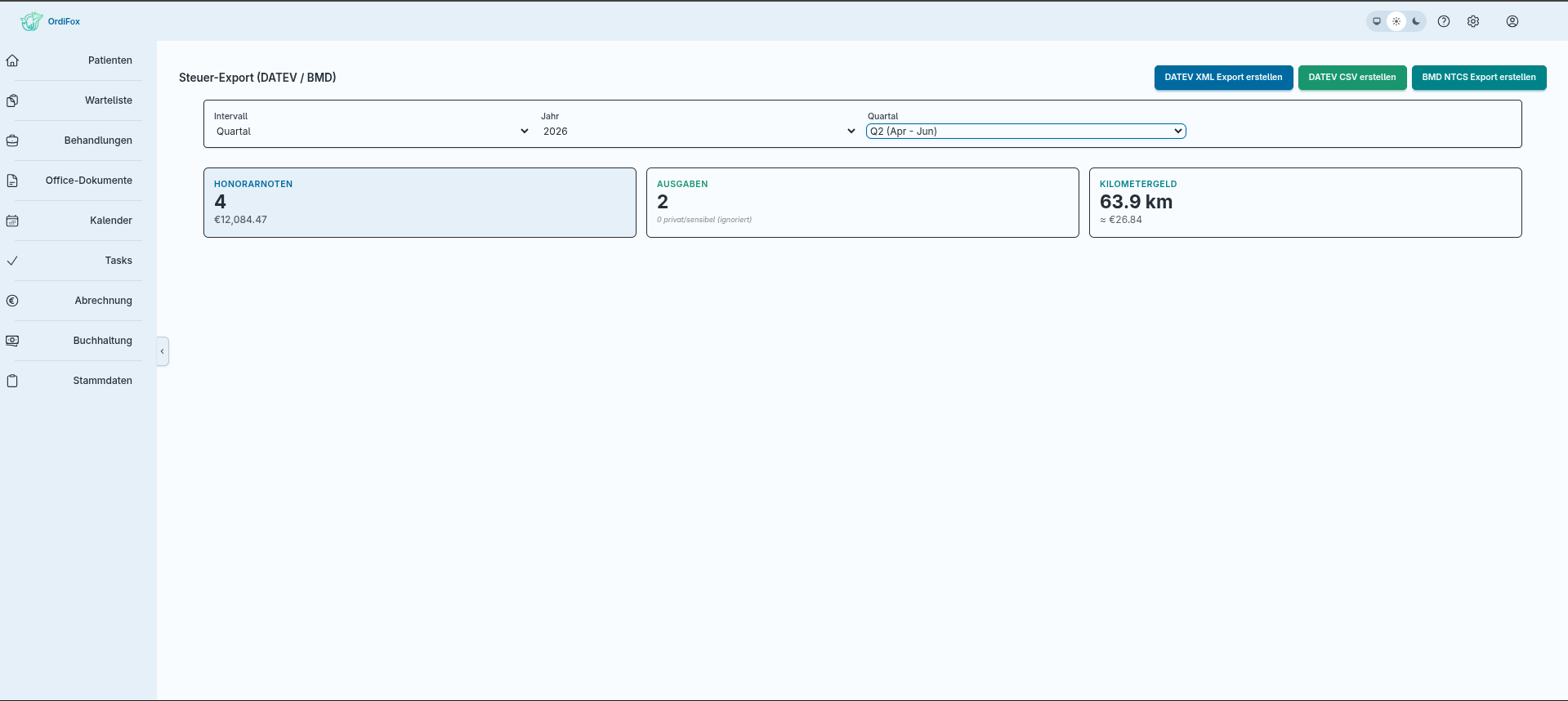 Steuer-Export DATEV / BMD